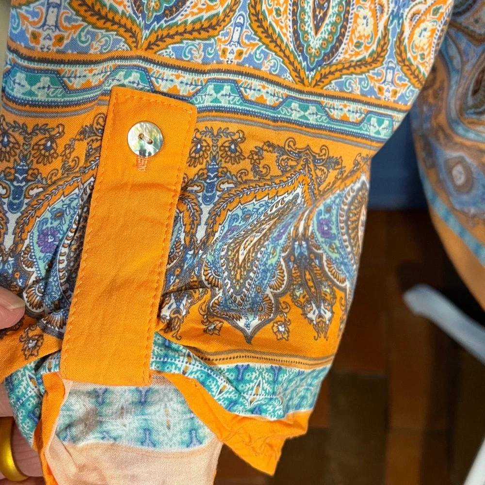Ruby Rd size XL tunic blue and orange - Picture 4 of 6
